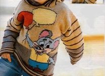 Детский пуловер с рисунком.