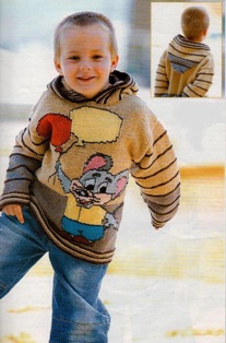 Детский пуловер с рисунком.